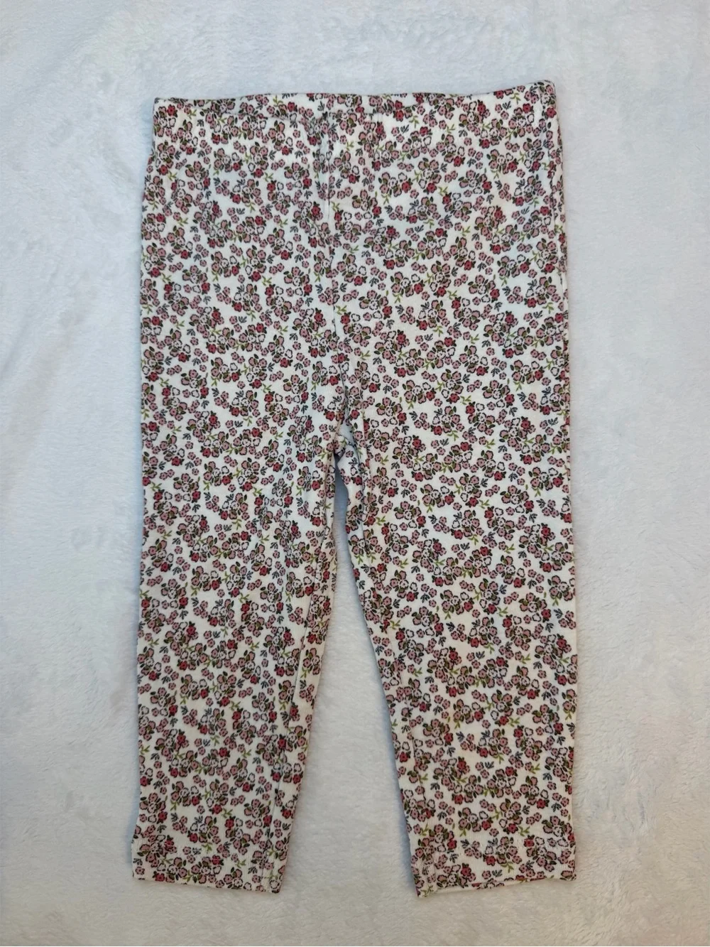 Carter's White Floral Short-Sleeve Baby One-Piece with Pants - 6-9 months